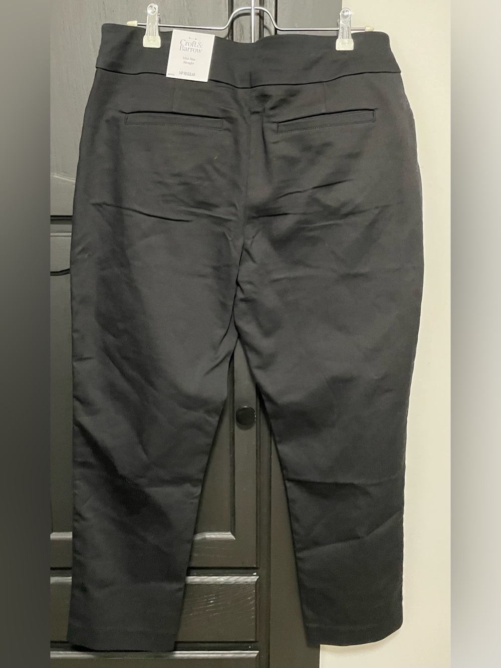 New Croft&Barrow Mid Rise Straight Classic Pull-On Pants Black 14 P regular NWT - Picture 5 of 5